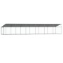 Jaula de perros techo y puerta acero galvanizado gris 12x2x2 m de , Casetas y cercados para perros - Ref: Foro24-3209572, Pre...