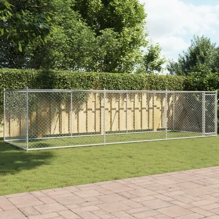 Hundekäfig mit verzinkter Stahltür grau 6x2x1,5 m von , Hundehütten und Zäune - Ref: Foro24-3209579, Preis: 206,89 €, Rabatt: %