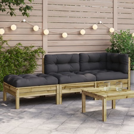 Gartensofa mit Kissen und Fußstütze 2 Sitze von , Modulare Sofas für den Außenbereich - Ref: Foro24-838176, Preis: 255,49 €, ...