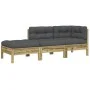 Garden sofa with cushions and footrest, 2 seats by , Modular outdoor sofas - Ref: Foro24-838176, Price: 244,07 €, Discount: %
