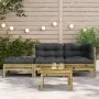 Garden sofa with cushions and footrest, 2 seats by , Modular outdoor sofas - Ref: Foro24-838176, Price: 244,07 €, Discount: %