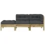 Garden sofa with cushions and footrest, 2 seats by , Modular outdoor sofas - Ref: Foro24-838176, Price: 244,07 €, Discount: %