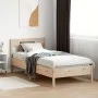 Bed frame with headboard solid pine wood 90x200 cm by , Beds and slatted bases - Ref: Foro24-842658, Price: 116,43 €, Discoun...