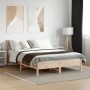 Bed frame with solid pine wood headboard 135x190 cm by , Beds and slatted bases - Ref: Foro24-842666, Price: 104,83 €, Discou...