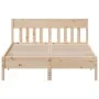 Bed frame with solid pine wood headboard 135x190 cm by , Beds and slatted bases - Ref: Foro24-842666, Price: 103,89 €, Discou...
