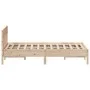 Bed frame with solid pine wood headboard 135x190 cm by , Beds and slatted bases - Ref: Foro24-842666, Price: 103,89 €, Discou...