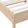 Bed frame with solid pine wood headboard 135x190 cm by , Beds and slatted bases - Ref: Foro24-842666, Price: 103,89 €, Discou...
