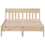 Bed frame with solid pine wood headboard 120x190 cm by , Beds and slatted bases - Ref: Foro24-842670, Price: 101,47 €, Discou...