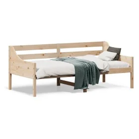 Solid pine wood sofa bed 90x190 cm by , Beds and slatted bases - Ref: Foro24-842838, Price: 107,63 €, Discount: %