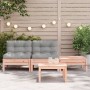 Garden sofa with cushions and footrest, 2 seats by , Modular outdoor sofas - Ref: Foro24-838183, Price: 138,53 €, Discount: %