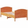 Estructura cama con cabecero madera pino marrón cera 90x200 cm de , Camas y somieres - Ref: Foro24-842569, Precio: 111,47 €, ...