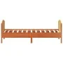 Estructura cama con cabecero madera pino marrón cera 90x200 cm de , Camas y somieres - Ref: Foro24-842569, Precio: 110,42 €, ...