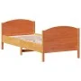 Estructura cama con cabecero madera pino marrón cera 90x200 cm de , Camas y somieres - Ref: Foro24-842569, Precio: 110,42 €, ...