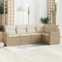 Garden sofa set with cushions 5 pieces beige synthetic rattan by , Modular outdoor sofas - Ref: Foro24-3251265, Price: 374,22...