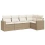 Garden sofa set with cushions 5 pieces beige synthetic rattan by , Modular outdoor sofas - Ref: Foro24-3251265, Price: 374,22...