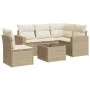 Garden sofa set with cushions 6 pieces beige synthetic rattan by , Modular outdoor sofas - Ref: Foro24-3251315, Price: 425,11...
