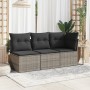 Corner garden sofa with gray synthetic rattan cushions by , Outdoor sofas - Ref: Foro24-366136, Price: 87,18 €, Discount: %