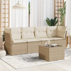 Set Gartensofas mit Kissen 5 Stück synthetisches Rattan beige von , Gartensets - Ref: Foro24-3249077, Preis: 335,27 €, Rabatt: %