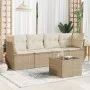 Garden sofa set with 5-piece synthetic rattan beige cushions by , Garden sets - Ref: Foro24-3249077, Price: 335,27 €, Discoun...