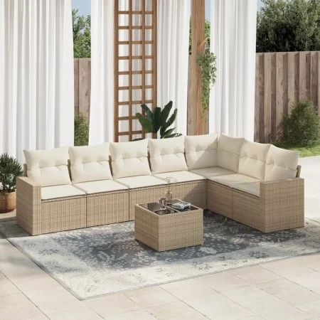 Gartensofa-Set mit beigen Kissen 8 Stück PE-Rattan von , Modulare Sofas für den Außenbereich - Ref: Foro24-3251395, Preis: 56...