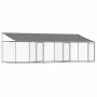 Hundekäfigdach und Türen Stahl verzinkt grau 6x2x2 m von , Hundehütten und Zäune - Ref: Foro24-3209564, Preis: 451,22 €, Raba...