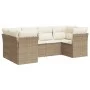 Garden sofa set with 6-piece synthetic rattan beige cushions by , Garden sets - Ref: Foro24-3249947, Price: 438,40 €, Discoun...