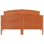 Bed frame with wax brown pine wood headboard 120x200 cm by , Beds and slatted bases - Ref: Foro24-3216178, Price: 209,61 €, D...