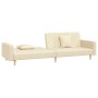 Two-seater sofa bed with two cream-colored fabric pillows by , Sofas - Ref: Foro24-375902, Price: 280,70 €, Discount: %