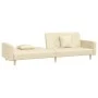 Two-seater sofa bed with two cream-colored fabric pillows by , Sofas - Ref: Foro24-375902, Price: 275,84 €, Discount: %