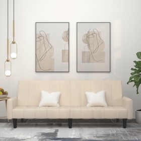Cream-colored velvet 2-seater sofa bed by , Sofas - Ref: Foro24-375783, Price: 275,82 €, Discount: %