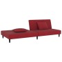 Two-seater sofa bed with two red velvet pillows by , Sofas - Ref: Foro24-375914, Price: 244,09 €, Discount: %