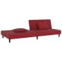 Two-seater sofa bed with two red velvet pillows by , Sofas - Ref: Foro24-375914, Price: 239,88 €, Discount: %