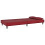 Two-seater sofa bed with two red velvet pillows by , Sofas - Ref: Foro24-375914, Price: 244,09 €, Discount: %