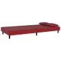Two-seater sofa bed with two red velvet pillows by , Sofas - Ref: Foro24-375914, Price: 239,88 €, Discount: %