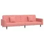 Sofá cama de 2 plazas con dos almohadas terciopelo rosa de , Sofás - Ref: Foro24-375921, Precio: 258,23 €, Descuento: %