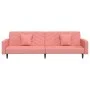 Sofá cama de 2 plazas con dos almohadas terciopelo rosa de , Sofás - Ref: Foro24-375921, Precio: 258,23 €, Descuento: %