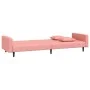 Sofá cama de 2 plazas con dos almohadas terciopelo rosa de , Sofás - Ref: Foro24-375921, Precio: 258,23 €, Descuento: %