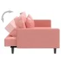 Sofá cama de 2 plazas con dos almohadas terciopelo rosa de , Sofás - Ref: Foro24-375921, Precio: 258,23 €, Descuento: %