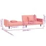 Sofá cama de 2 plazas con dos almohadas terciopelo rosa de , Sofás - Ref: Foro24-375921, Precio: 258,23 €, Descuento: %