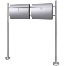 Set of 2 mailboxes with stainless steel support by , mailboxes - Ref: Foro24-271748, Price: 144,16 €, Discount: %