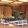 Gartenmöbel 10 Stück und weiße Kissen aus massivem Kiefernholz von , Gartensets - Ref: Foro24-3097206, Preis: 840,16 €, Rabat...