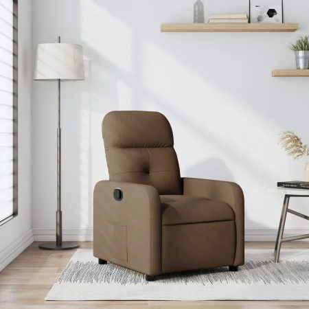 Sillón reclinable de tela marrón de , Sillones - Ref: Foro24-374201, Precio: 186,52 €, Descuento: %