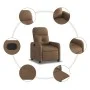 Sillón reclinable de tela marrón de , Sillones - Ref: Foro24-374201, Precio: 186,52 €, Descuento: %