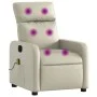 Cream Synthetic Leather Massage Recliner by , Armchairs - Ref: Foro24-374191, Price: 204,70 €, Discount: %