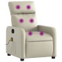 Sillón reclinable de masaje cuero sintético crema de , Sillones - Ref: Foro24-374191, Precio: 213,04 €