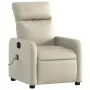 Cream Synthetic Leather Massage Recliner by , Armchairs - Ref: Foro24-374191, Price: 204,70 €, Discount: %