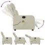 Cream Synthetic Leather Massage Recliner by , Armchairs - Ref: Foro24-374191, Price: 204,70 €, Discount: %