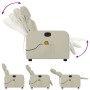 Sillón reclinable de masaje cuero sintético crema de , Sillones - Ref: Foro24-374191, Precio: 213,04 €