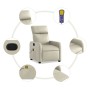 Sillón reclinable de masaje cuero sintético crema de , Sillones - Ref: Foro24-374191, Precio: 213,04 €