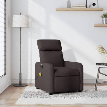 Dark Brown Fabric Reclining Massage Chair by , Armchairs - Ref: Foro24-374179, Price: 224,88 €, Discount: %